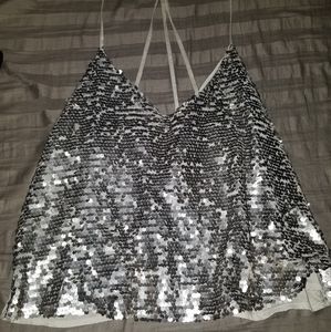 Hollister Silver Sequin Cami (Large)